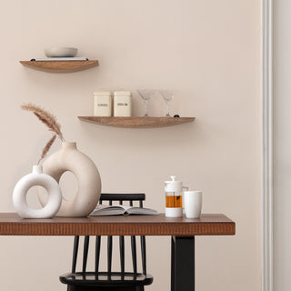 Hutch Set of 2 Wall Mounted Shelves, Natural