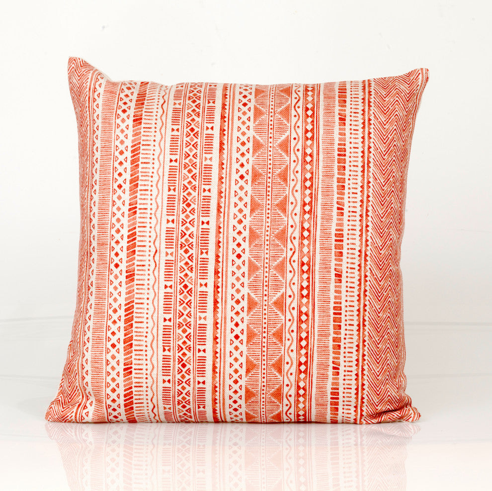 Coral Pillow Cover, Jane Churchill Fabric, Pink/Red Pillow, 24x24