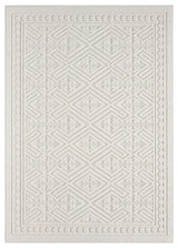 Nimes Diamond Framework Area Rug, Ivory, 2'3''x3'3''