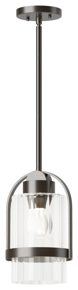 Alcove Outdoor Pendant Coastal Oil Rubbed Bronze Finish, Clear Glass