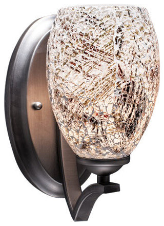 Zilo Wall Sconce, Graphite, 5" Natural Fusion Glass
