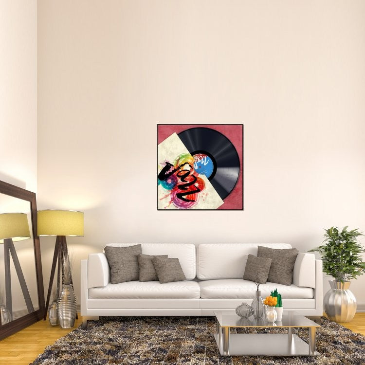 "Vinyl Club, Jazz" Framed Canvas Giclee by Steven Hill, 41x41"