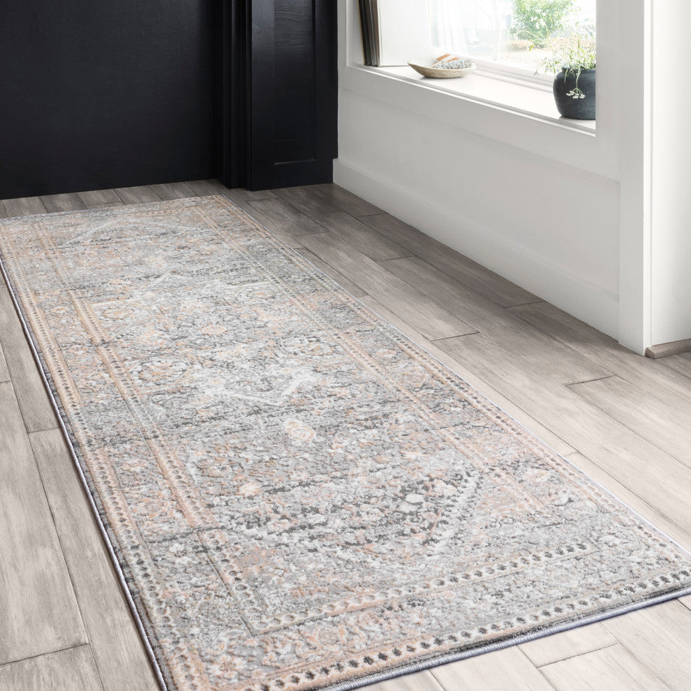 Lucia Rug, Gray/Sunset, 2'8"x10'