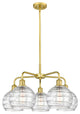 Athens Deco Swirl 5-Light 26" Stem Chandelier, Satin Gold, Clear
