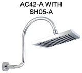 MODONA's 8" SQUARE Rain Shower Head -, Polished Chrome