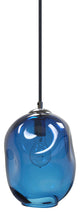 Contemporary Petra Hand Blown Pendant Lights, Bluestone, 5 X 7 Oblong, Oil Rubbe