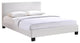 Modern Contemporary Queen Size Vinyl Bed Frame, White Faux Leather