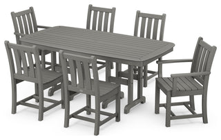 Polywood Traditional Garden 7-Piece Dining Set, Slate Gray