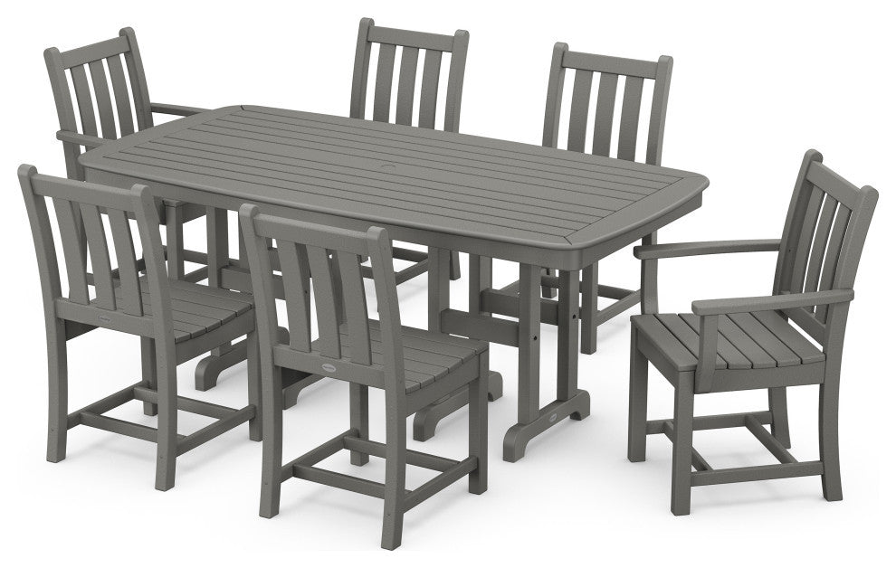 Polywood Traditional Garden 7-Piece Dining Set, Slate Gray