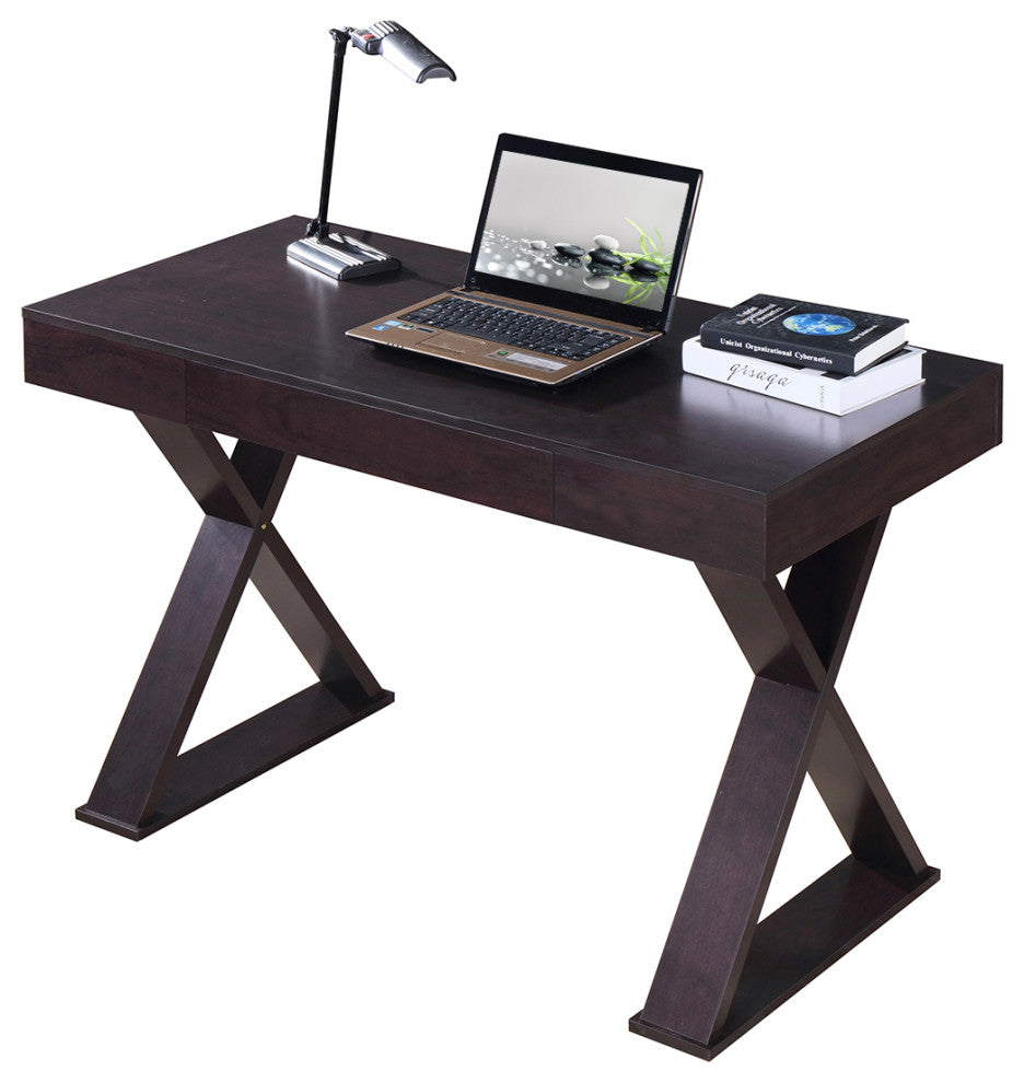 Techni Mobili Trendy Writing Desk with Drawer, Espresso - Thumbnail 5