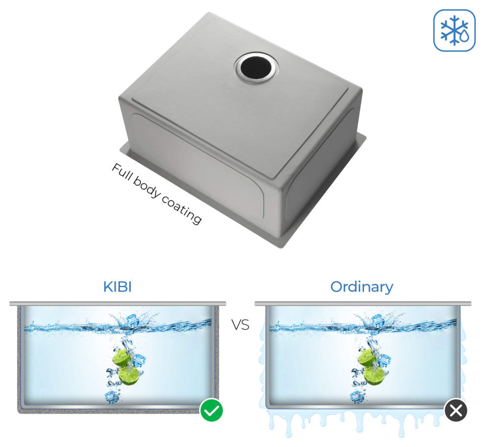 KIBI Handcrafted Undermount Single Bowl 16 gauge Stainless Steel Kitchen Sink, 2