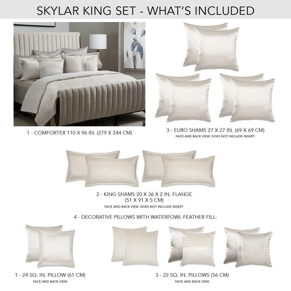 Skylar 10-Piece King Comforter Set, Champagne