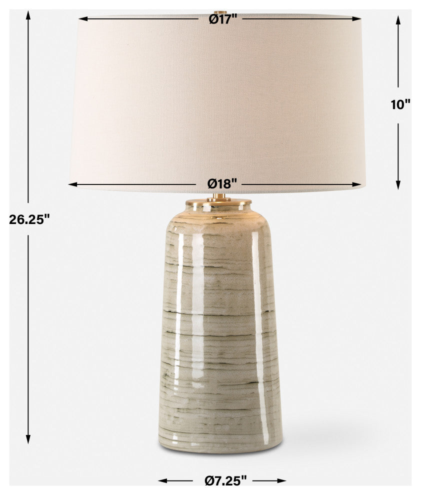 Uttermost Strata Tan Glaze Table Lamp