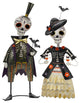 Dia De Los Muertos Halloween Ghost Couple Set Metal Statue
