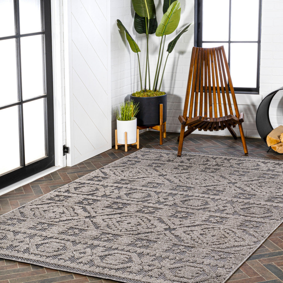 Citta High-Low Pile Mediterranean Tile Indoor/Outdoor Runner Rug