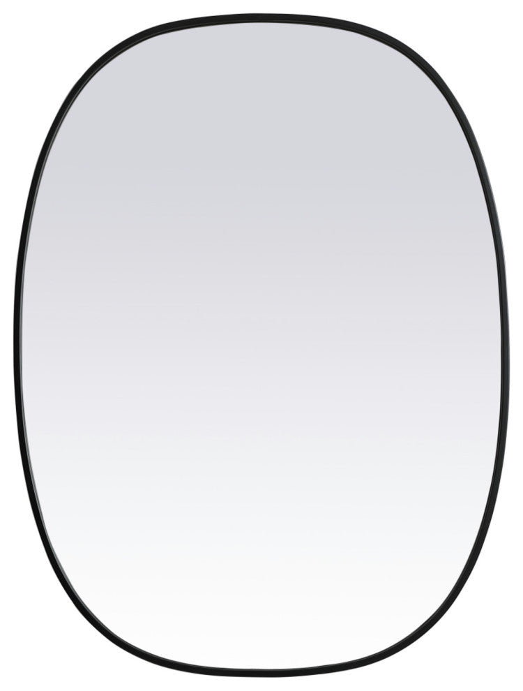 Elegant Lighting MR2B3040 Brynn 30" W x 40" H Modern Oval - Black