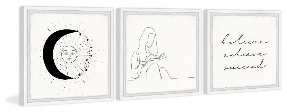 Believe and Succeed Triptych, 3-Piece Set, 18x18 Panels