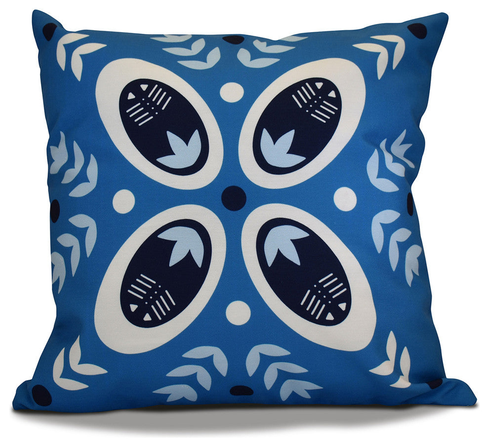 Decorative Holiday Pillow Geometric Print, Teal, 16"x16"