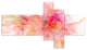 Pink Fractal Abstract Illustration, Abstract Canvas Art Print, 60"x32", 5 panels