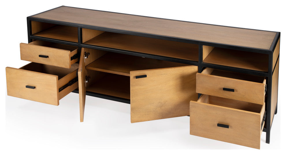 Hans Wood and Iron Storage Tv Stand