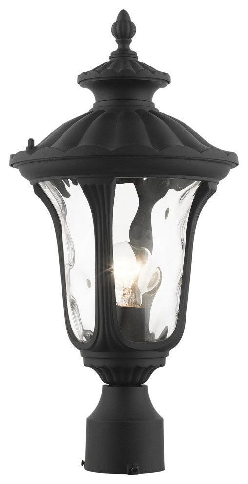 Textured Black Traditional, Victorian, Sculptural, Outdoor Post Top Lantern