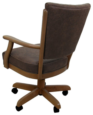 Dining Solid Wood Caster Chair on Wheels Classic, Northwest Whiskey Light Oak