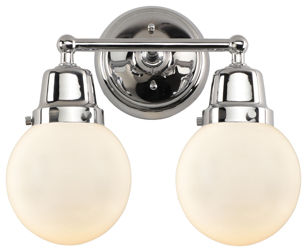 Innovations 623-2W-PC-G201-6 2-Light Bath Vanity Light, Polished Chrome