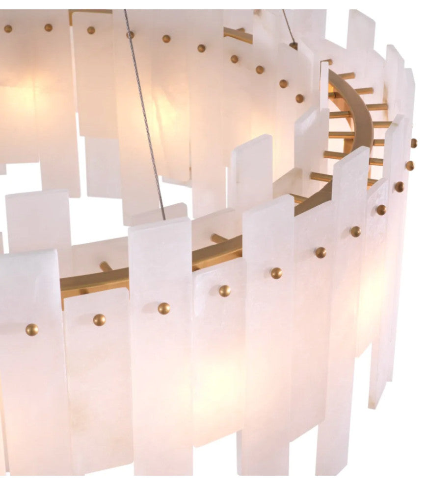 Alabaster Modern Chandelier, Eichholtz Pizzorni