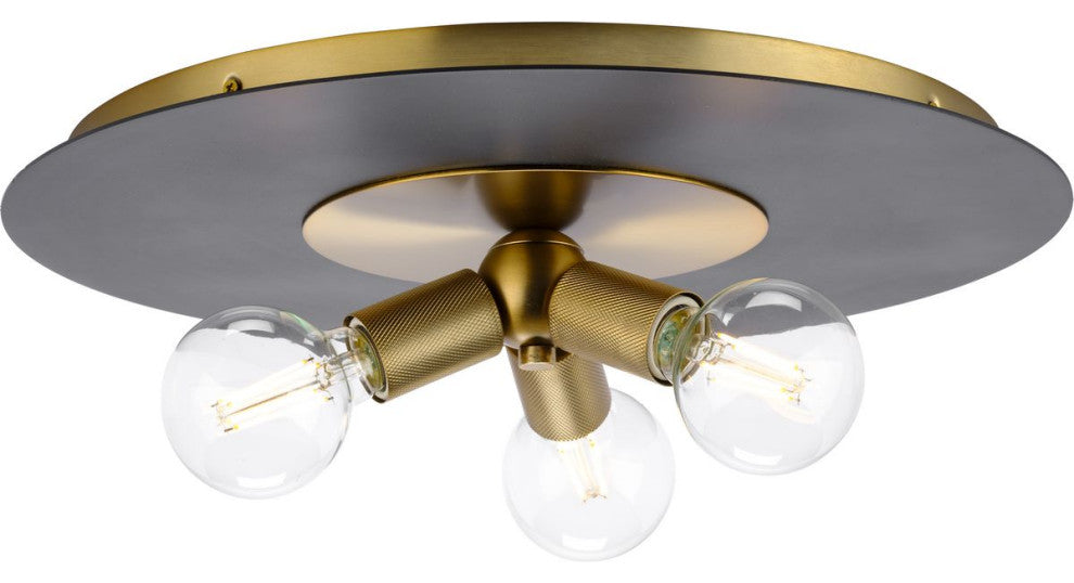 Trimble Collection Three-Light Brushed Bronze 18" Flush Mount
