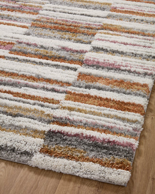 Loloi Levitt Shag Ivory / Sunset 18" x 18" Sample Rug