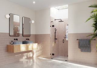 44"Wx78"H Frameless 3 Panel Inline Shower Door, Oil Rubbed Bronze