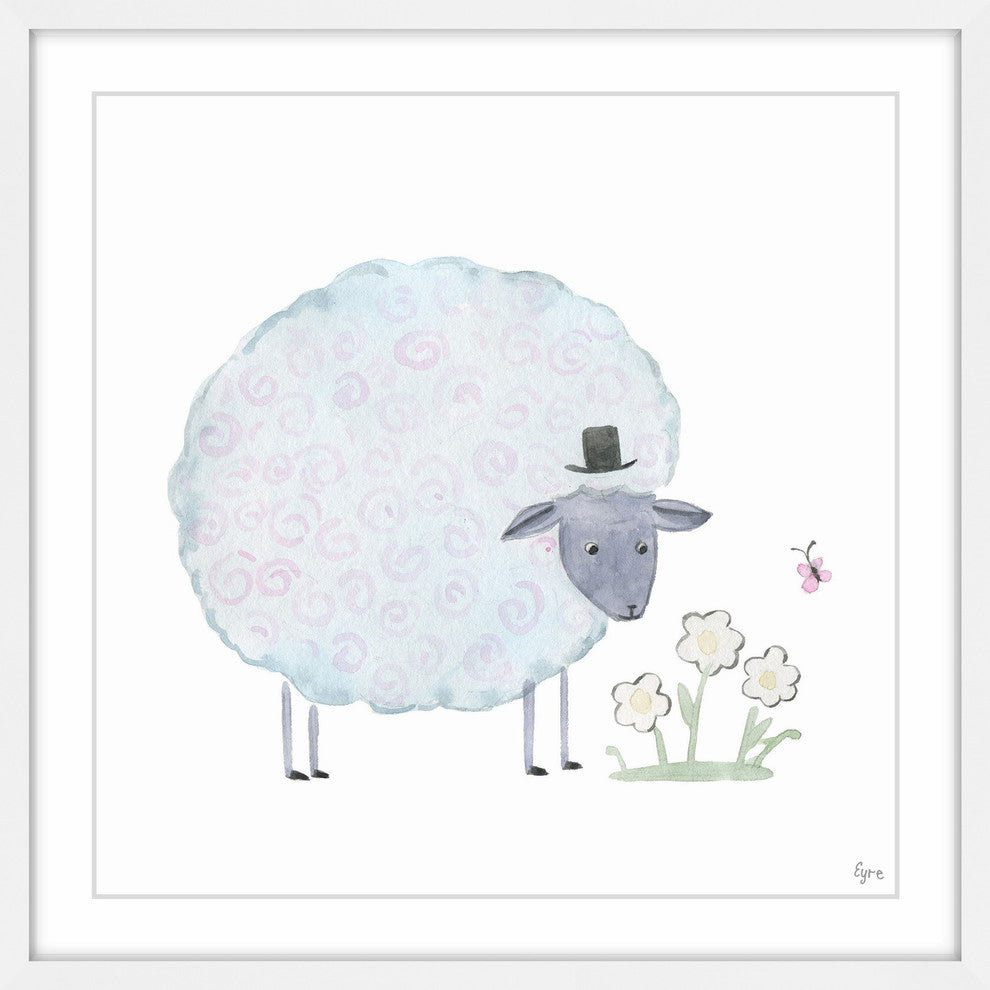 "Noble Sheep" Framed Painting Print, 12"x12"