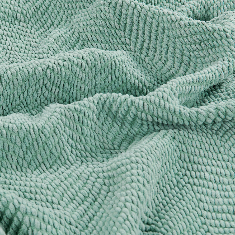 Tweed Knitted Throw Blanket, Silver Blue, 60"x80"