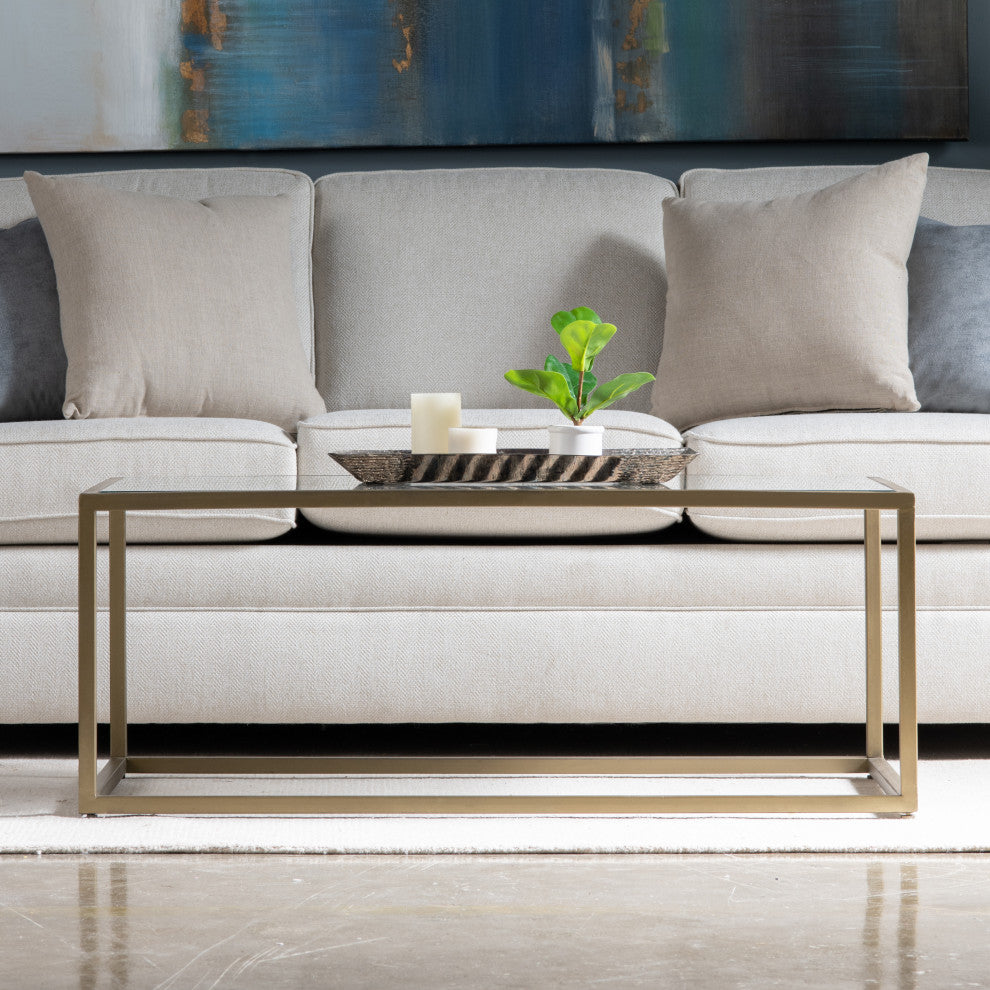Christian Metal and Glass Coffee Table