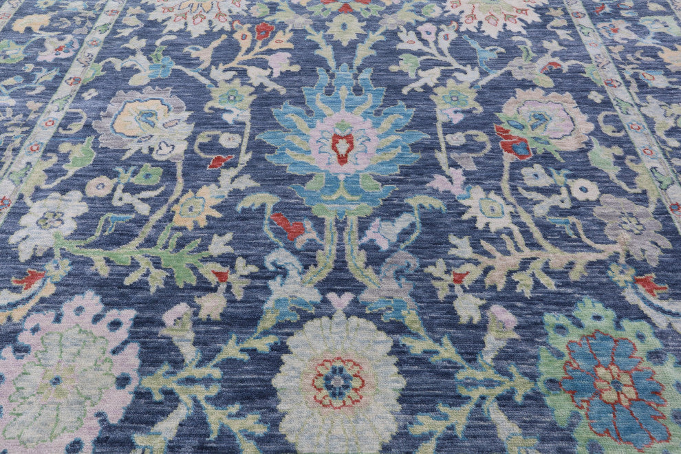 10' Square Handmade Turkish Oushak Wool Rug - Q14957
