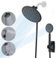 Full Metal Round Hand Shower, High Pressure 8'' Stainless Steel Rain Shower Set, Matte Black