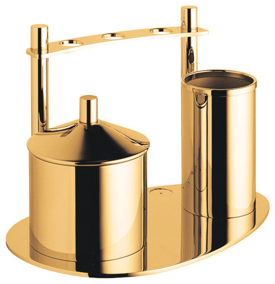 Sweet Countertop Tumbler and Cotton Case Holder, Gold