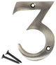 RCH Hardware Brass Modern House Number, 3-Inch, Various Finishes, Antique Nickel