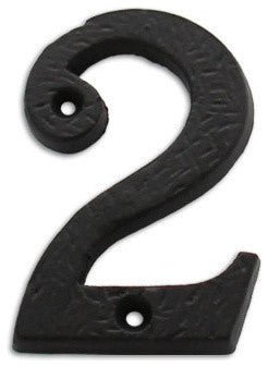 3" Iron Aged Black Finish Numeral, 2