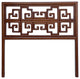 Chinese Brown Stain Geometric Pattern Wood Wall Art Twin Headboard Hcs7044