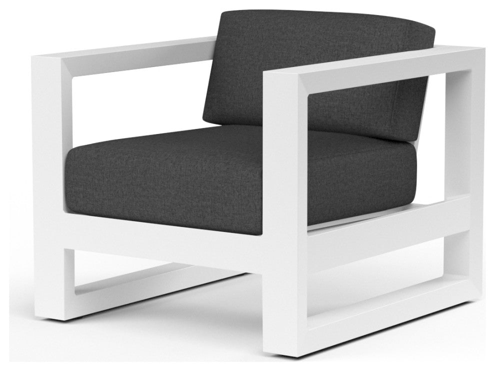 Newport Sleek Modern Design Sunbrella Upholstered Comfort Outdoor Club Chair