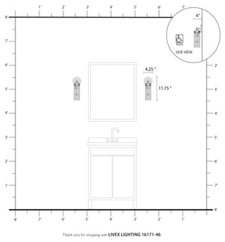 Ludlow 1 Light Black Chrome ADA Single Sconce