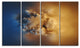 Small Macro Prickly Texture Brown, Abstract Canvas Wall Art, 48"x28", 4 Panels
