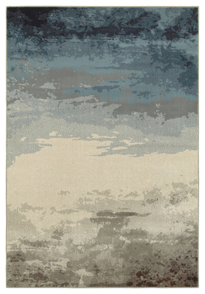 Oriental Weavers Linden Blue/ Beige Abstract Indoor Area Rug 6'7"X9'6"