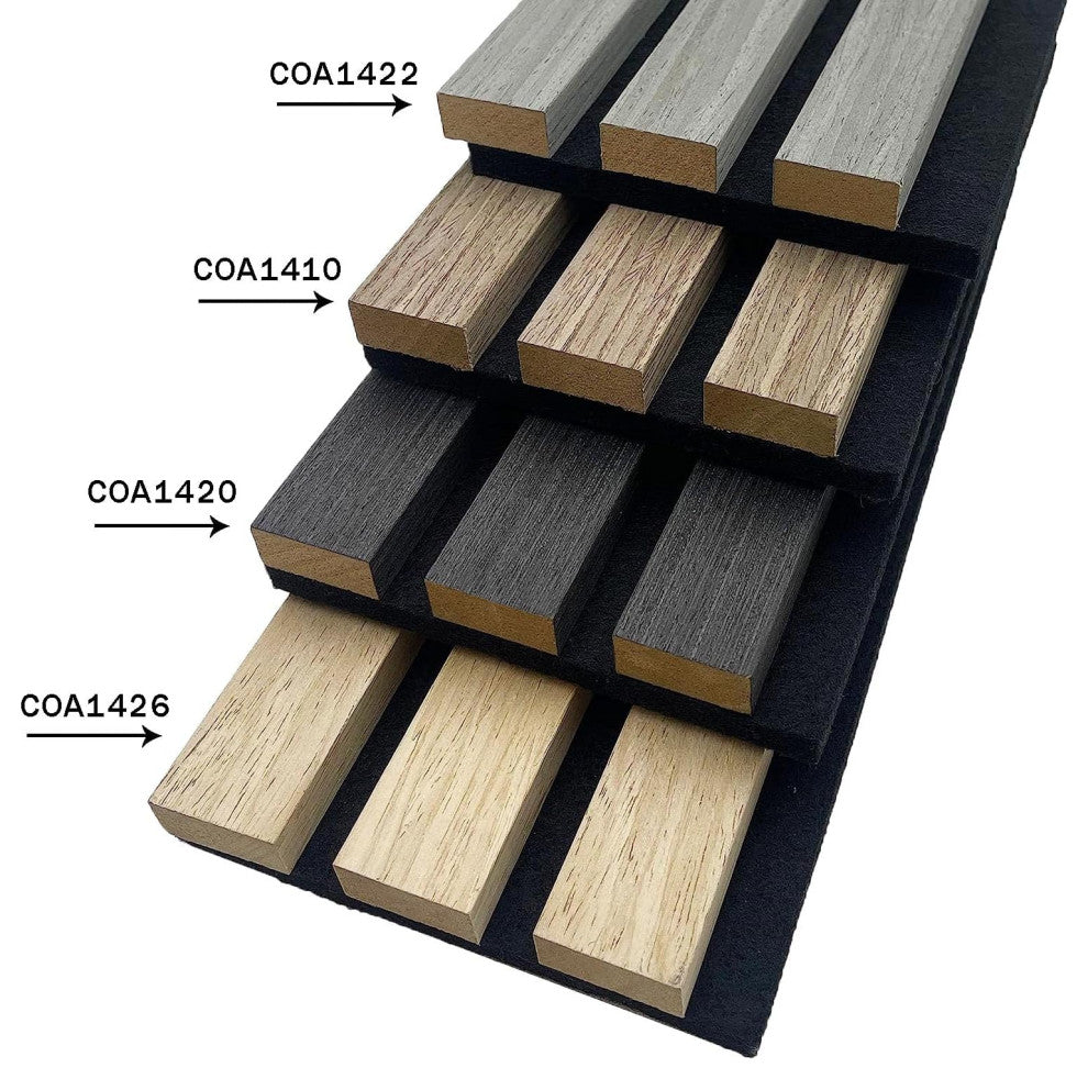 Acoustic Wood Wall Panels | Soundproof Paneling For Wall Decor, Charcoal, Pack of 6, Acoustica