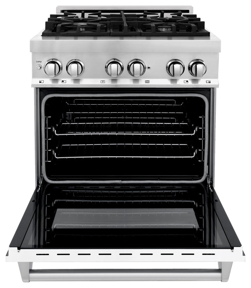 ZLINE 30 in. Professional Dual Fuel Range With White Matte Door, RA-WM-30