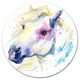 Horse Illustration With Splash, Animal Round Wall Art, 23"