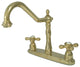 Kingston Brass Widespread Kitchen Faucet, Polished Brass