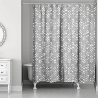 Gray Vine Pattern 71x74 Shower Curtain