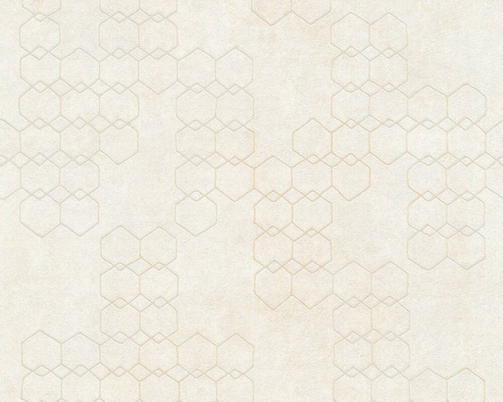 Sample, Geometric Textured Wallpaper Featuring Honeycomb Pattern, 374241